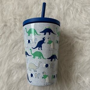 Simple Modern Dinosaur Print Kids Tumbler with Straw